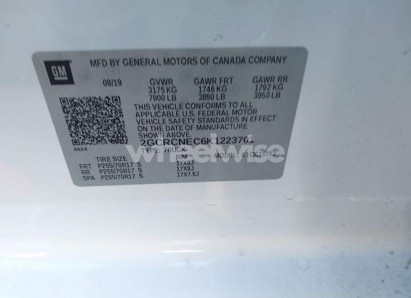 Photo 9 of 2019 Chevrolet Silverado 1500 LD WT (VIN 2GCRCNEC6K1223701)