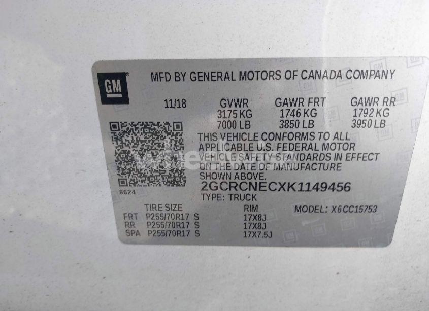 Photo 9 of 2019 Chevrolet Silverado 1500 LD (VIN 2GCRCNECXK1149456)