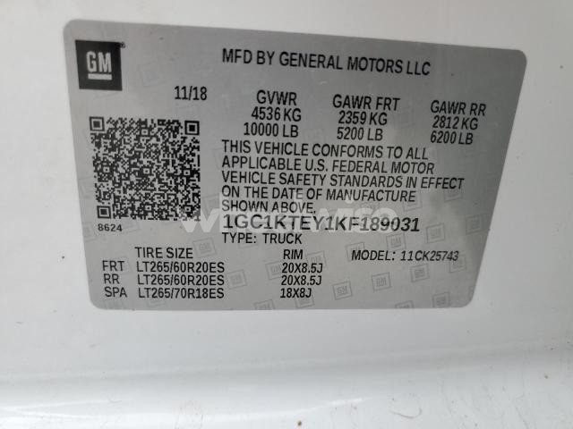 Photo 6 of 2019 CHEVROLET SILVERADO K2500 HEAVY DUTY LTZ (VIN 2GCRCPEC0K1160106)