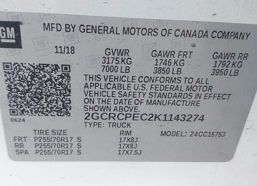 Photo 9 of 2019 Chevrolet Silverado 1500 LD LT (VIN 2GCRCPEC2K1143274)