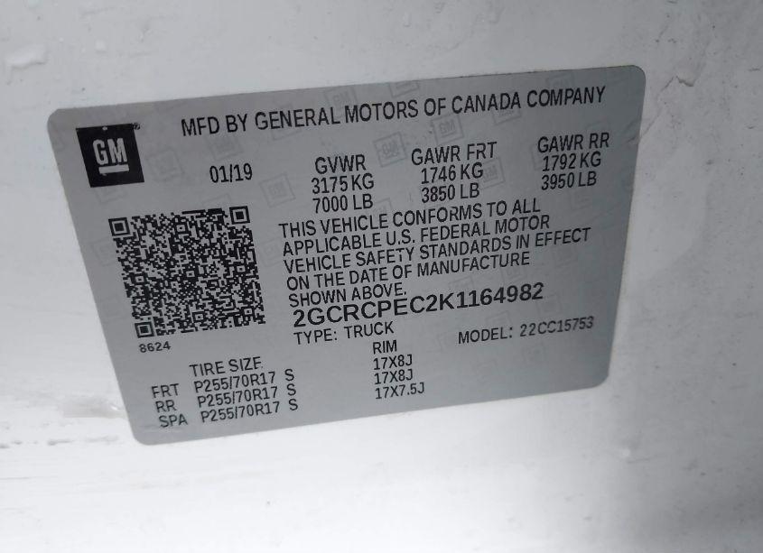 Photo 9 of 2019 Chevrolet Silverado 1500 LD LT (VIN 2GCRCPEC2K1164982)