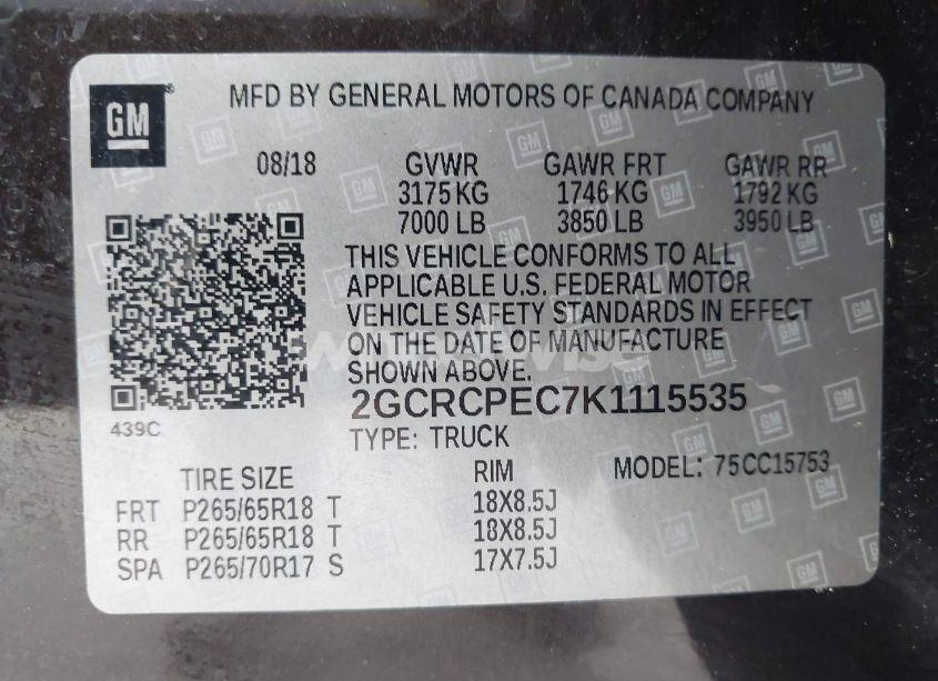 Photo 9 of 2019 Chevrolet Silverado 1500 LD LT (VIN 2GCRCPEC7K1115535)