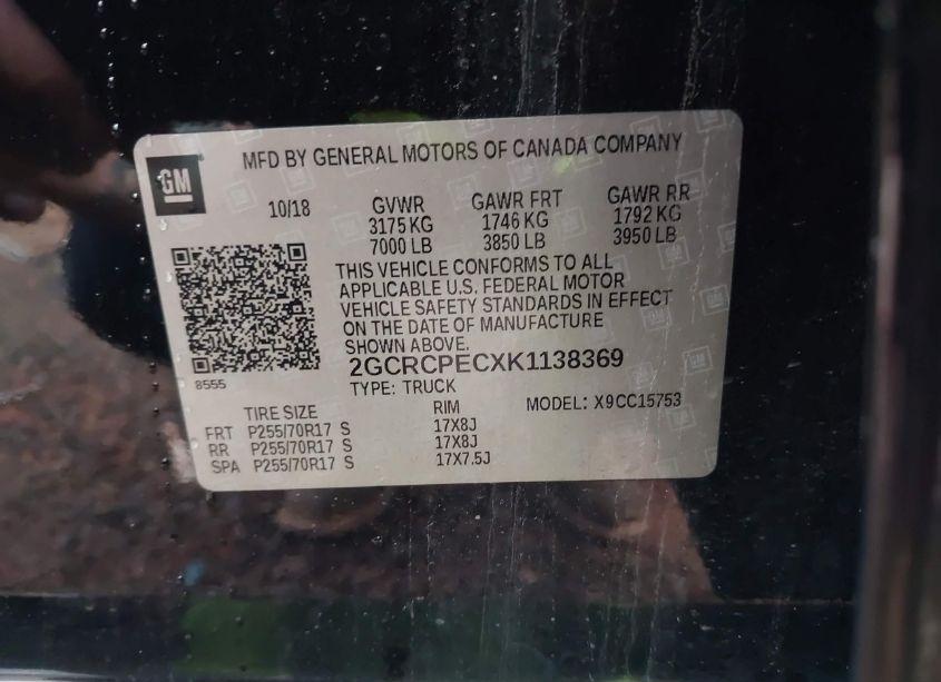 Photo 9 of 2019 Chevrolet Silverado 1500 LD LT (VIN 2GCRCPECXK1138369)