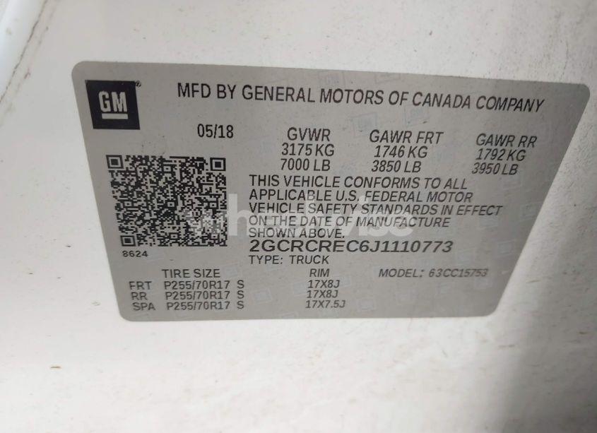 Photo 9 of 2018 Chevrolet Silverado 1500 1LT (VIN 2GCRCREC6J1110773)