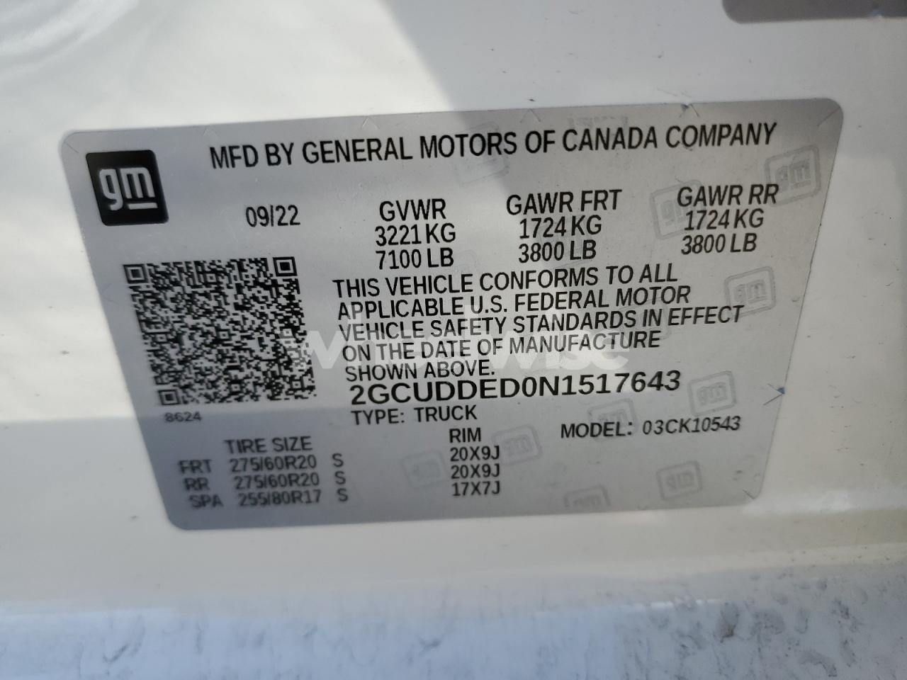 Photo 12 of 2022 CHEVROLET SILVERADO K1500 LT (VIN 2GCUDDED0N1517643)