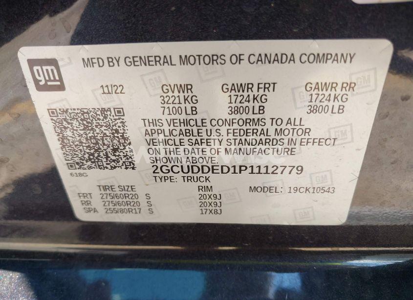 Photo 9 of 2023 Chevrolet Silverado 1500 4WD STANDARD BED LT (VIN 2GCUDDED1P1112779)