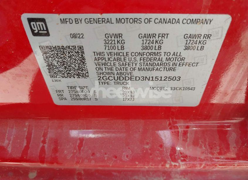 Photo 9 of 2022 Chevrolet Silverado 1500 4WD STANDARD BED LT (VIN 2GCUDDED3N1512503)