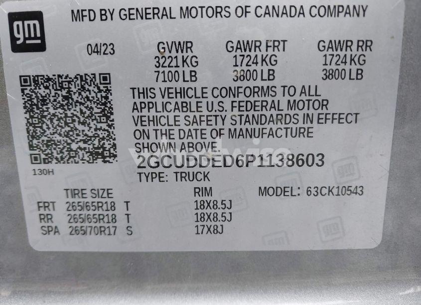 Photo 9 of 2023 Chevrolet Silverado 1500 4WD STANDARD BED LT (VIN 2GCUDDED6P1138603)