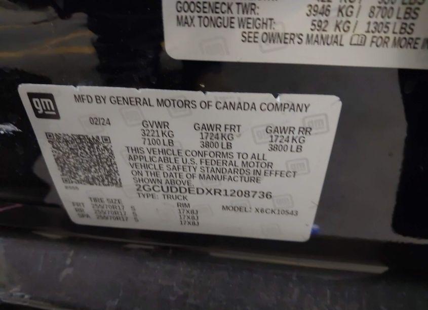 Photo 9 of 2024 Chevrolet Silverado 1500 4WD SHORT BED LT (VIN 2GCUDDEDXR1208736)