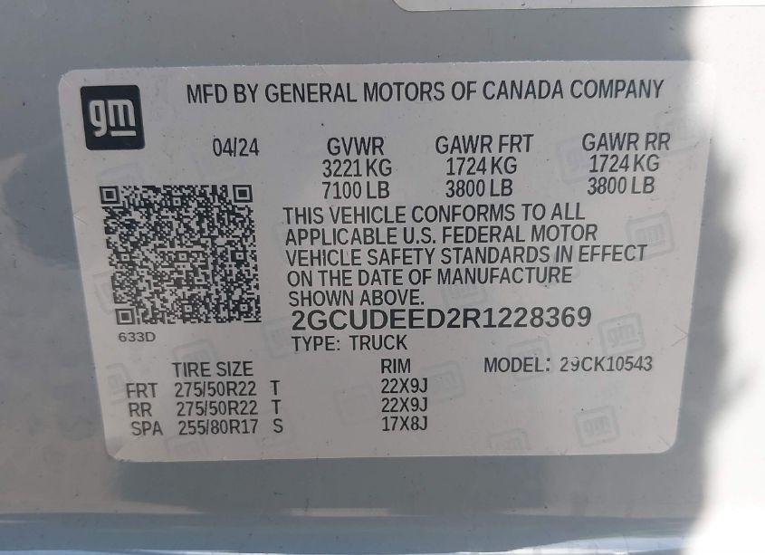 Photo 9 of 2024 Chevrolet Silverado 1500 (VIN 2GCUDEED2R1228369)