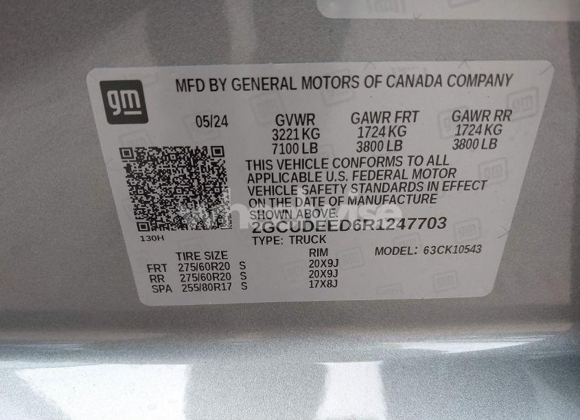 Photo 9 of 2024 Chevrolet Silverado 1500 4WD SHORT BED RST (VIN 2GCUDEED6R1247703)