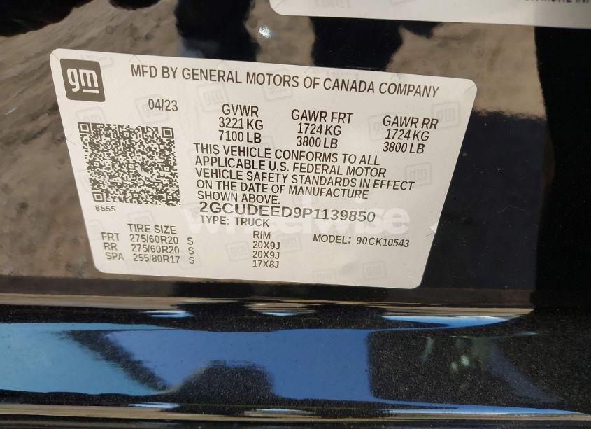 Photo 9 of 2023 Chevrolet Silverado 1500 4WD SHORT BED RST (VIN 2GCUDEED9P1139850)