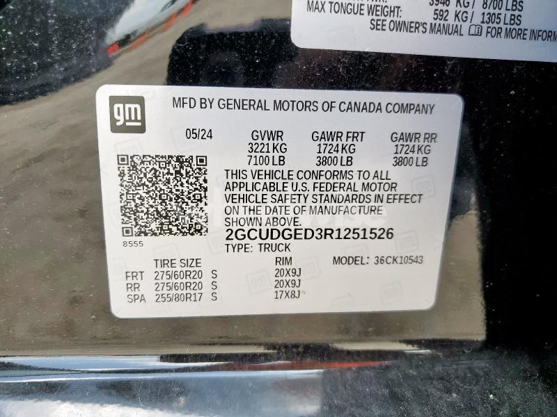 Photo 3 of 2024 CHEVROLET SILVERADO K1500 LTZ (VIN 2GCUDGED3R1251526)