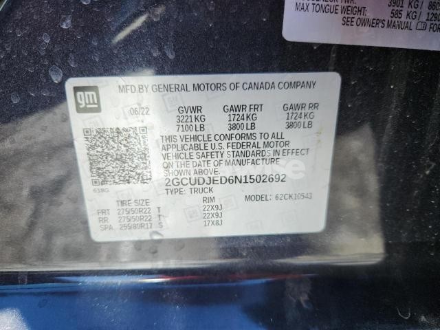 Photo 9 of 2022 CHEVROLET SILVERADO K1500 HIGH COUNTRY (VIN 2GCUDJED6N1502692)