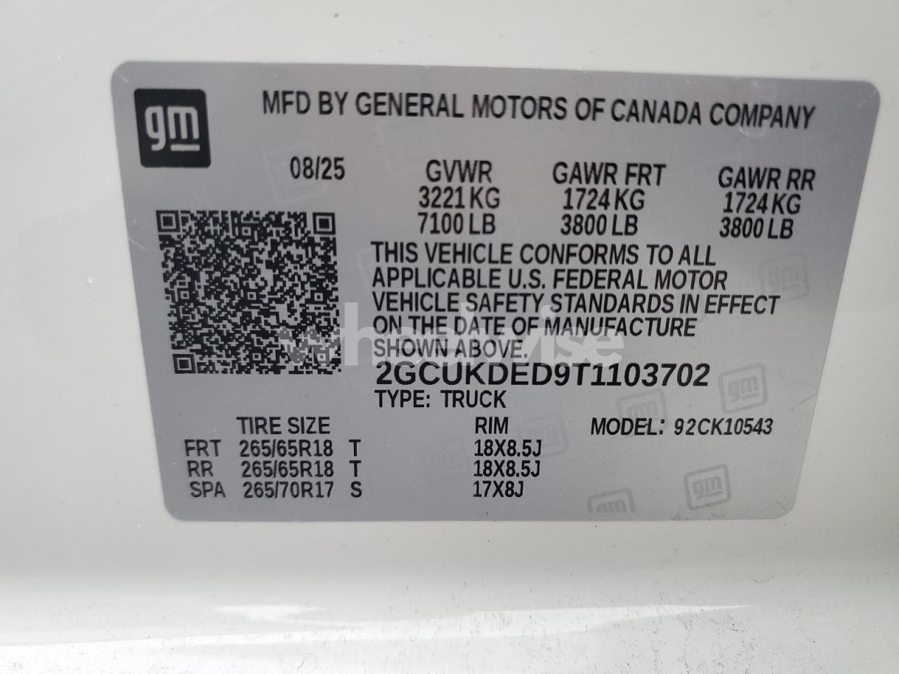 Photo 12 of 2026 CHEVROLET SILVERADO K1500 LT (VIN 2GCUKDED9T1103702)