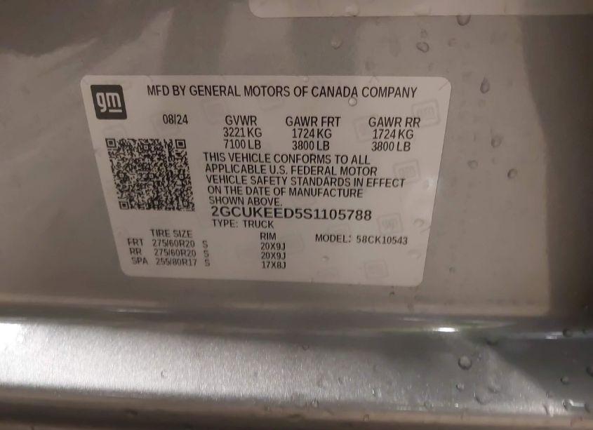 Photo 9 of 2025 Chevrolet Silverado 1500 4WD SHORT BED RST (VIN 2GCUKEED5S1105788)