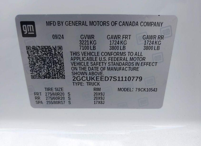 Photo 9 of 2025 Chevrolet Silverado 1500 4WD SHORT BED RST (VIN 2GCUKEED7S1110779)