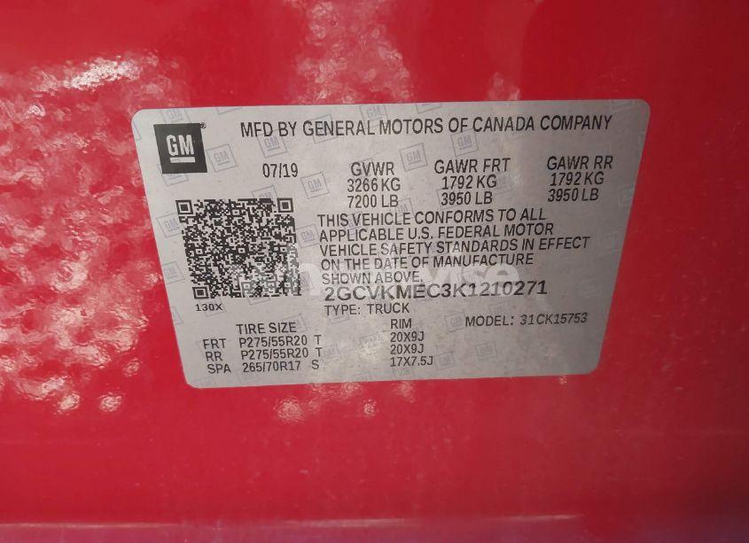 Photo 9 of 2019 Chevrolet Silverado 1500 LD SILVERADO CUSTOM (VIN 2GCVKMEC3K1210271)