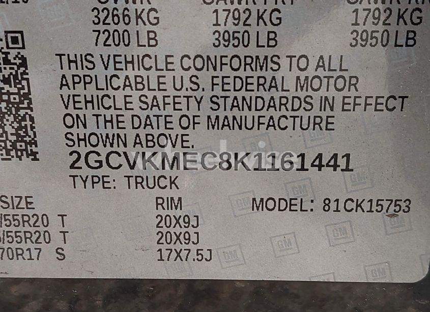 Photo 9 of 2019 Chevrolet Silverado 1500 LD SILVERADO CUSTOM (VIN 2GCVKMEC8K1161441)