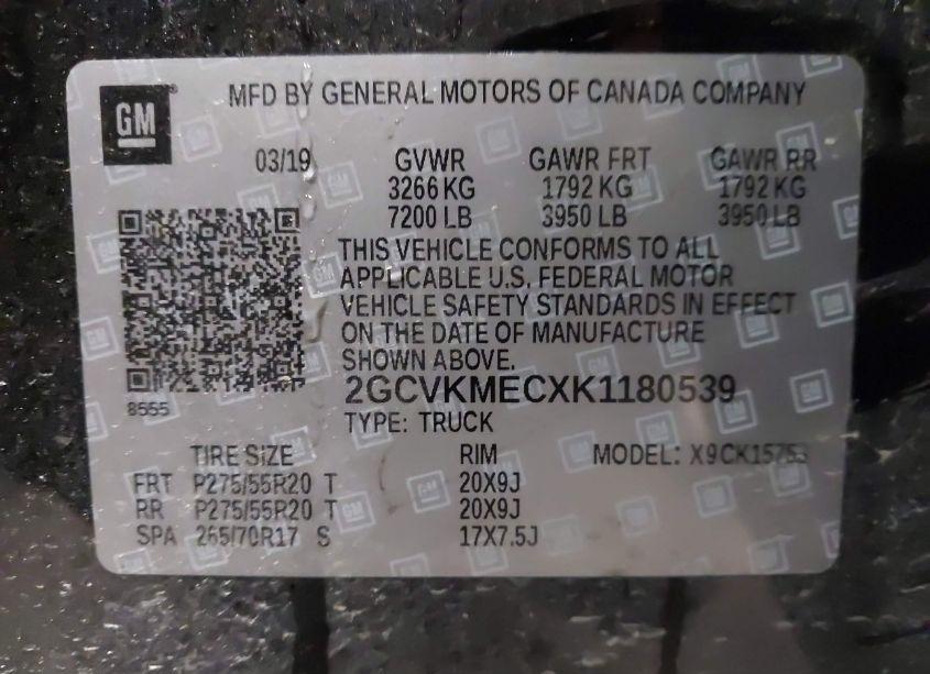 Photo 9 of 2019 Chevrolet Silverado 1500 LD SILVERADO CUSTOM (VIN 2GCVKMECXK1180539)