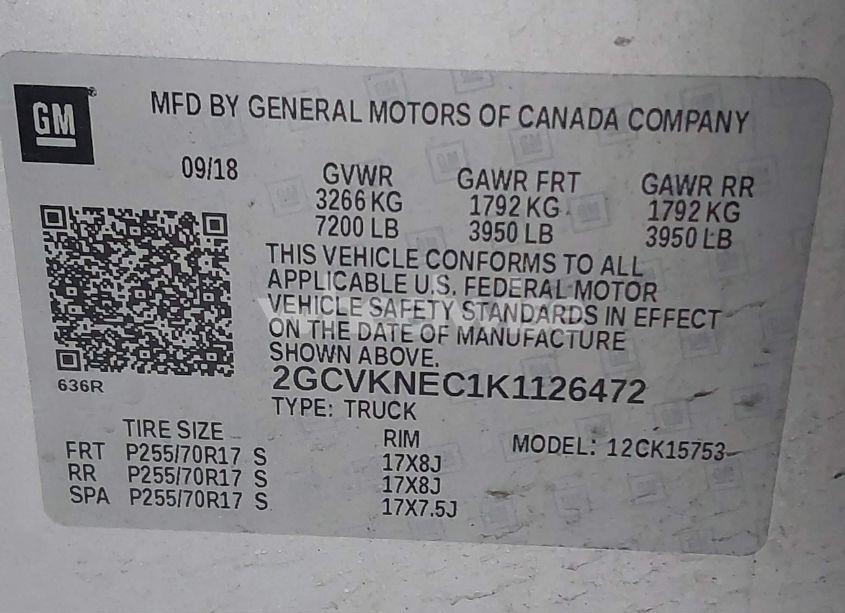 Photo 9 of 2019 Chevrolet Silverado 1500 LD WT (VIN 2GCVKNEC1K1126472)