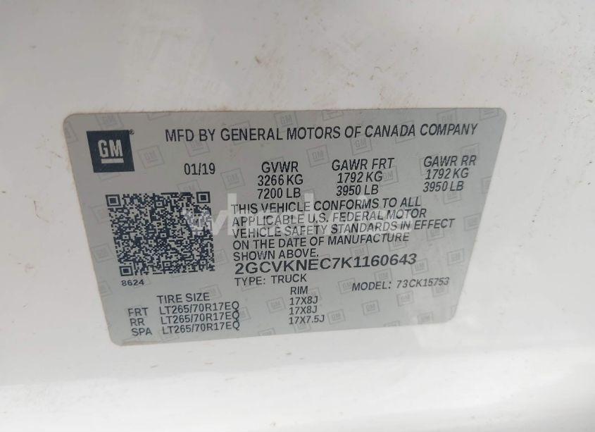 Photo 9 of 2019 Chevrolet Silverado 1500 LD WT (VIN 2GCVKNEC7K1160643)