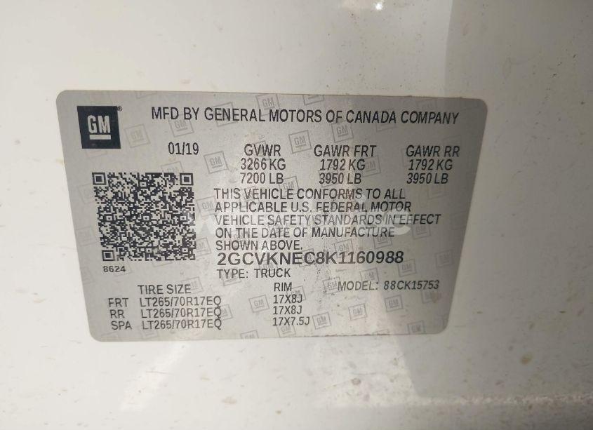 Photo 9 of 2019 Chevrolet Silverado 1500 LD WT (VIN 2GCVKNEC8K1160988)