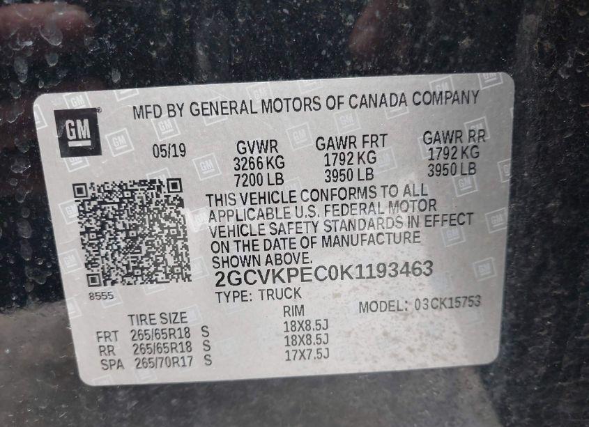 Photo 9 of 2019 Chevrolet Silverado 1500 LD LT (VIN 2GCVKPEC0K1193463)