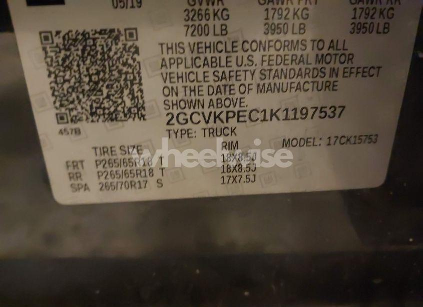 Photo 9 of 2019 Chevrolet Silverado 1500 LD LT (VIN 2GCVKPEC1K1197537)