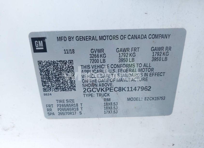 Photo 9 of 2019 Chevrolet Silverado 1500 LD LT (VIN 2GCVKPEC8K1147962)