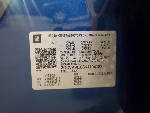 Photo 10 of 2019 CHEVROLET SILVERADO LD K1500 LT N/A (VIN 2GCVKPEC8K1194182)