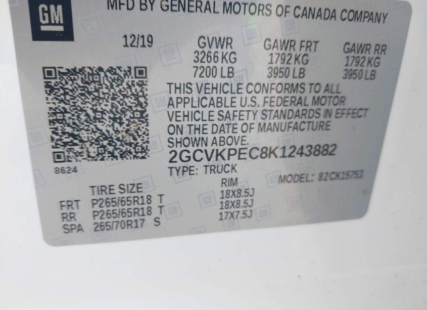 Photo 9 of 2019 Chevrolet Silverado 1500 LD LT (VIN 2GCVKPEC8K1243882)