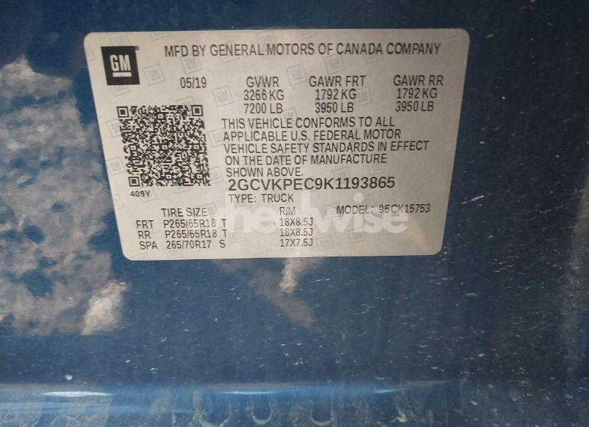 Photo 9 of 2019 Chevrolet Silverado 1500 LD LT (VIN 2GCVKPEC9K1193865)