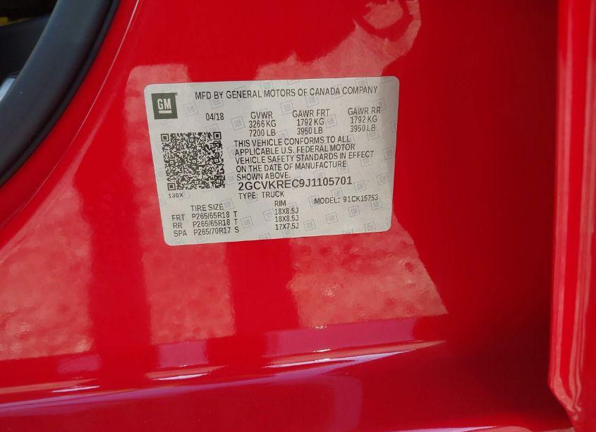 Photo 9 of 2018 Chevrolet Silverado 1500 2LT (VIN 2GCVKREC9J1105701)