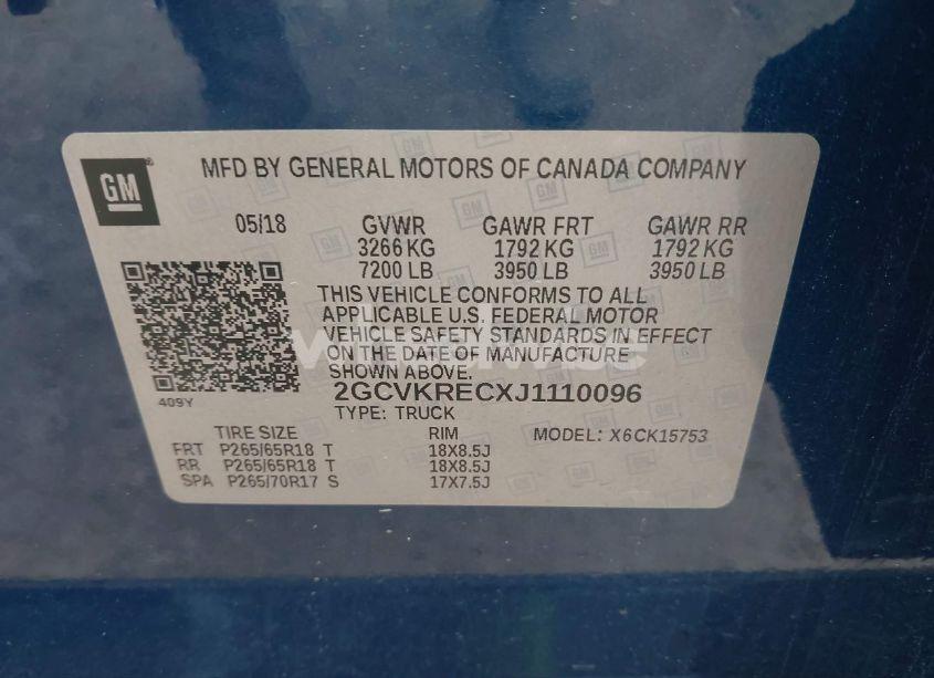 Photo 9 of 2018 Chevrolet Silverado 1500 2LT (VIN 2GCVKRECXJ1110096)