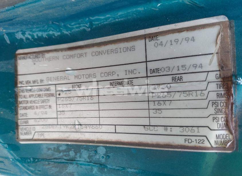 Photo 9 of 1994 Gmc Sierra K1500 (VIN 2GDEK19K2R1549660)