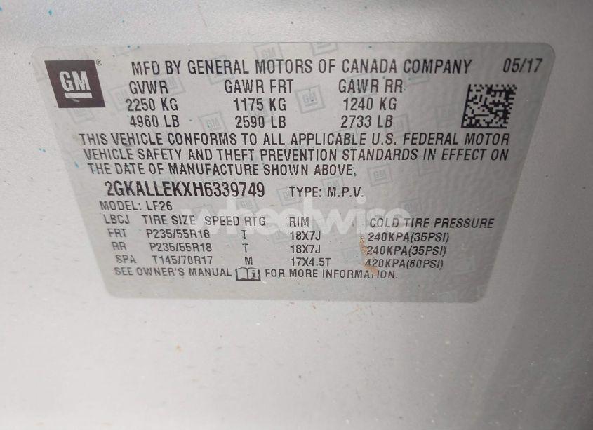 Photo 9 of 2017 Gmc Terrain SL (VIN 2GKALLEKXH6339749)