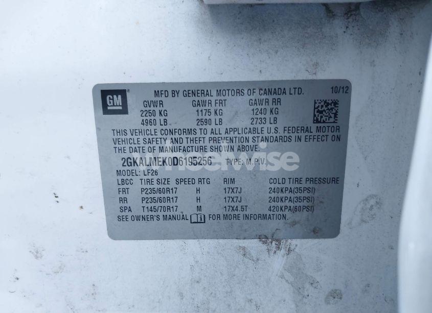 Photo 9 of 2013 Gmc Terrain SLE-1 (VIN 2GKALMEK0D6195256)