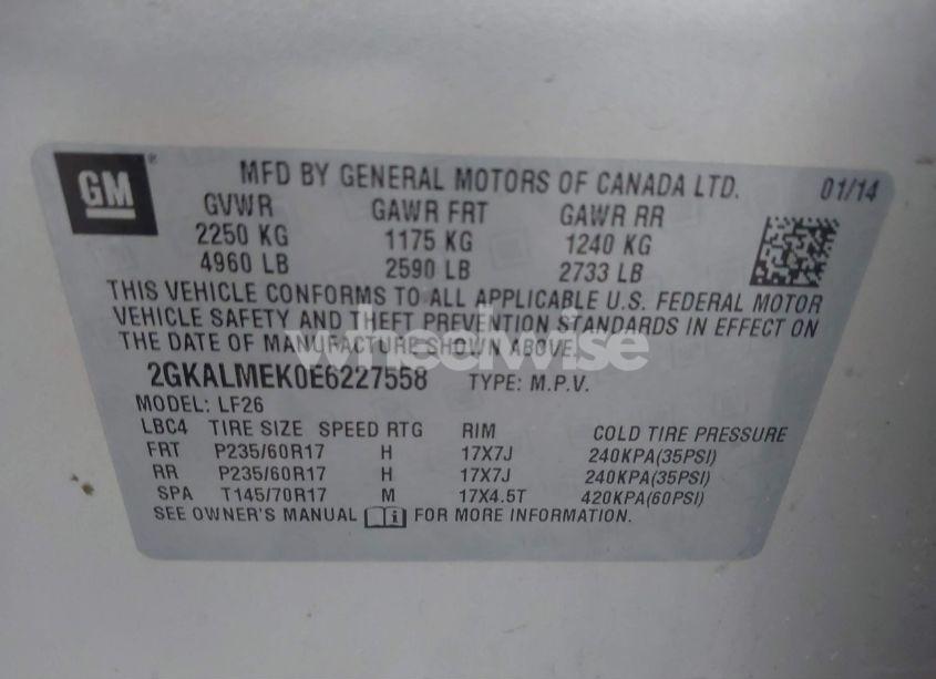 Photo 9 of 2014 Gmc Terrain SLE-1 (VIN 2GKALMEK0E6227558)