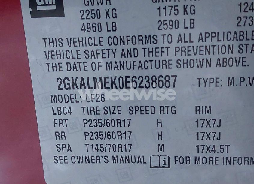 Photo 9 of 2014 Gmc Terrain SLE-1 (VIN 2GKALMEK0E6238687)