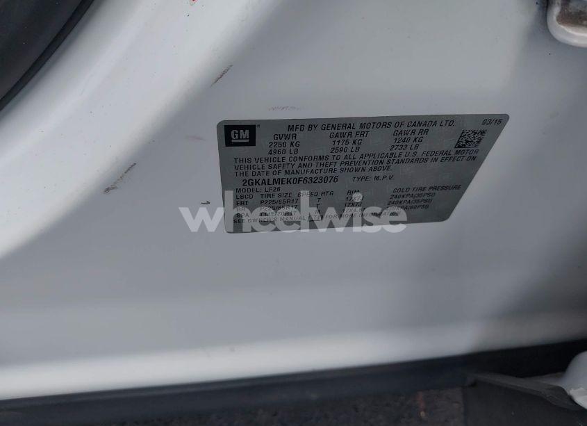 Photo 9 of 2015 Gmc Terrain SLE-1 (VIN 2GKALMEK0F6323076)