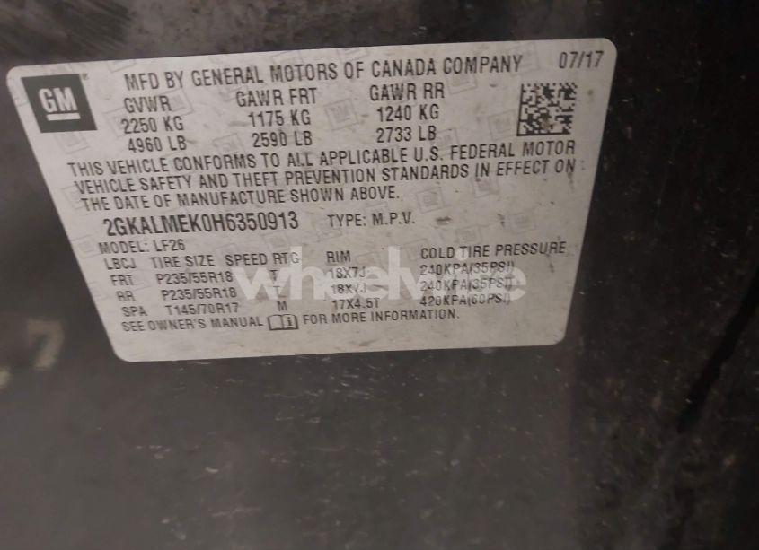 Photo 9 of 2017 Gmc Terrain SLE-1 (VIN 2GKALMEK0H6350913)