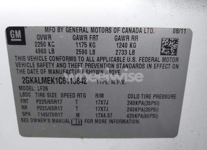 Photo 9 of 2012 Gmc Terrain SLE-1 (VIN 2GKALMEK1C6113842)