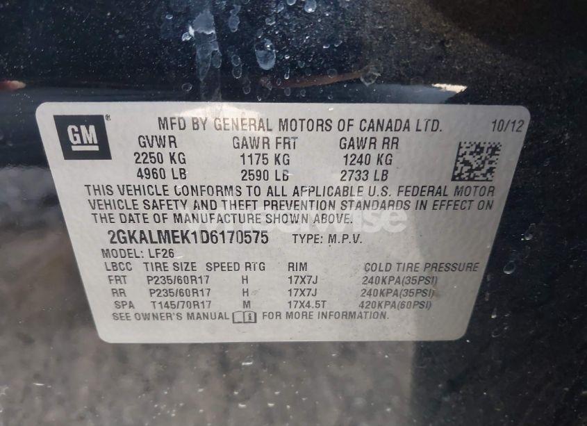 Photo 9 of 2013 Gmc Terrain SLE-1 (VIN 2GKALMEK1D6170575)