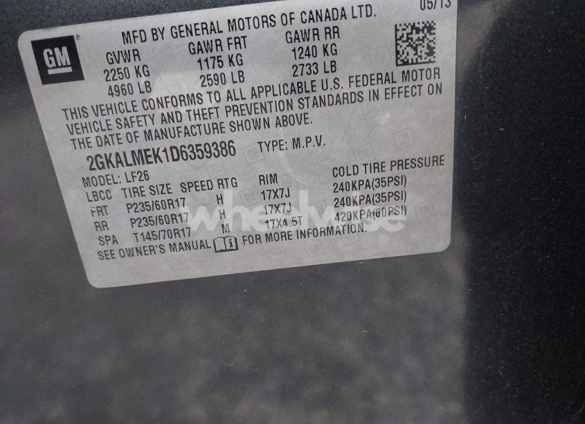 Photo 9 of 2013 Gmc Terrain SLE-1 (VIN 2GKALMEK1D6359386)