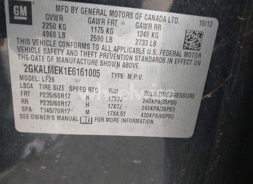 Photo 9 of 2014 Gmc Terrain SLE-1 (VIN 2GKALMEK1E6161005)