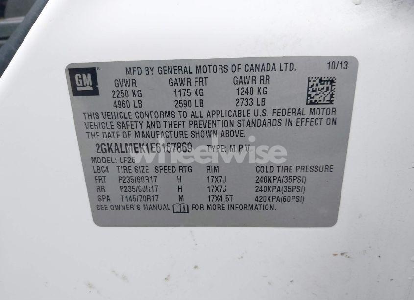 Photo 9 of 2014 Gmc Terrain SLE-1 (VIN 2GKALMEK1E6167869)