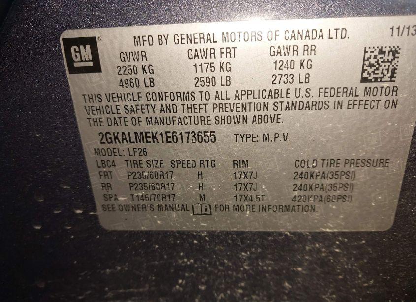 Photo 9 of 2014 Gmc Terrain SLE-1 (VIN 2GKALMEK1E6173655)