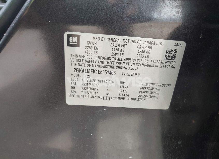 Photo 9 of 2014 Gmc Terrain SLE-1 (VIN 2GKALMEK1E6361463)