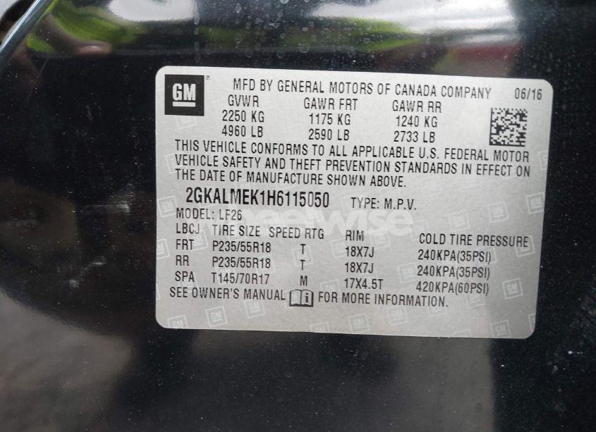 Photo 9 of 2017 Gmc Terrain SLE-1 (VIN 2GKALMEK1H6115050)